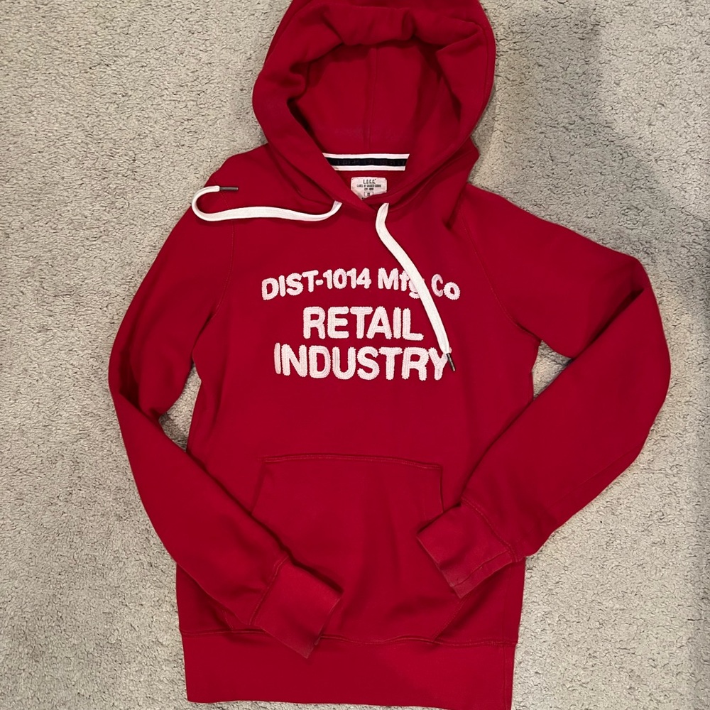 H&M Vintage Red Embroidered Hoodie